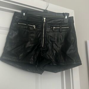 Fashion Nova Black, leather shorts, size XL